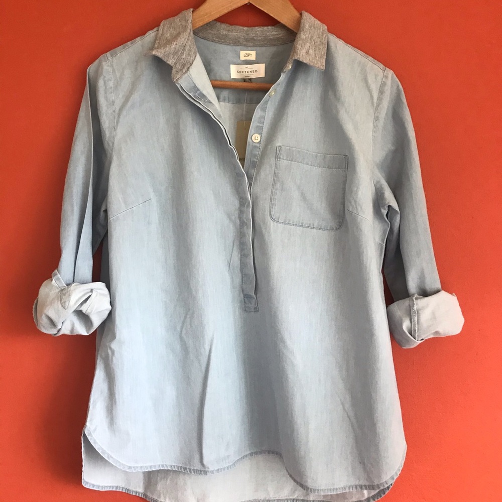 ✨NWT✨ Blue loft shirt. Softer collection.